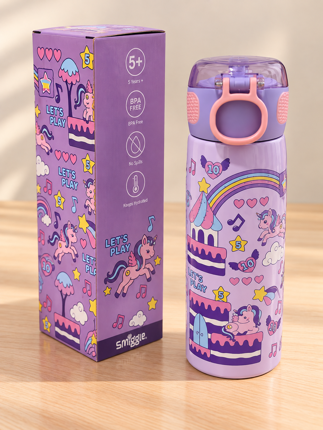Smiggle Let’s Play Unicorn Water Bottle – 620 ml Secondary image
