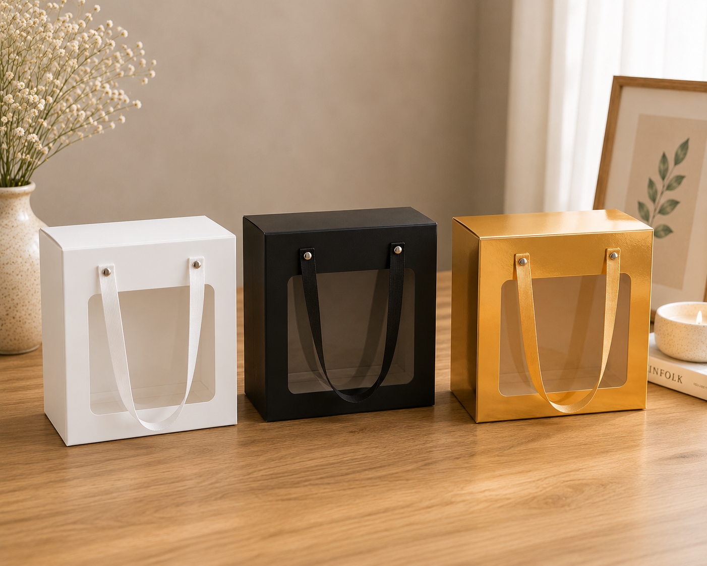 Premium Window Gift Box with Handles
