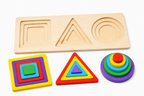 Wooden 3-in-1 Geometric Shape Puzzle