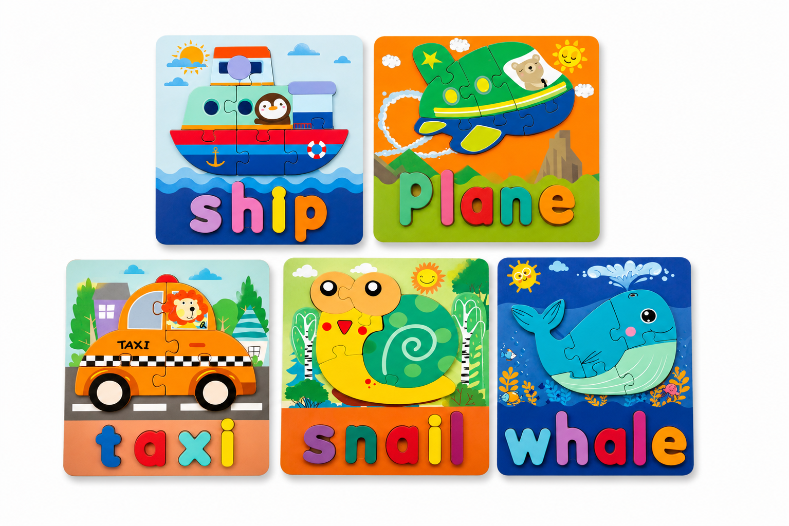 Wooden Educational Word Puzzle – Assorted Designs