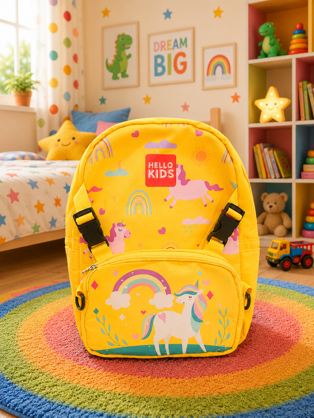 Kids Unicorn Backpack - 13.5 INCHES (Yellow)
